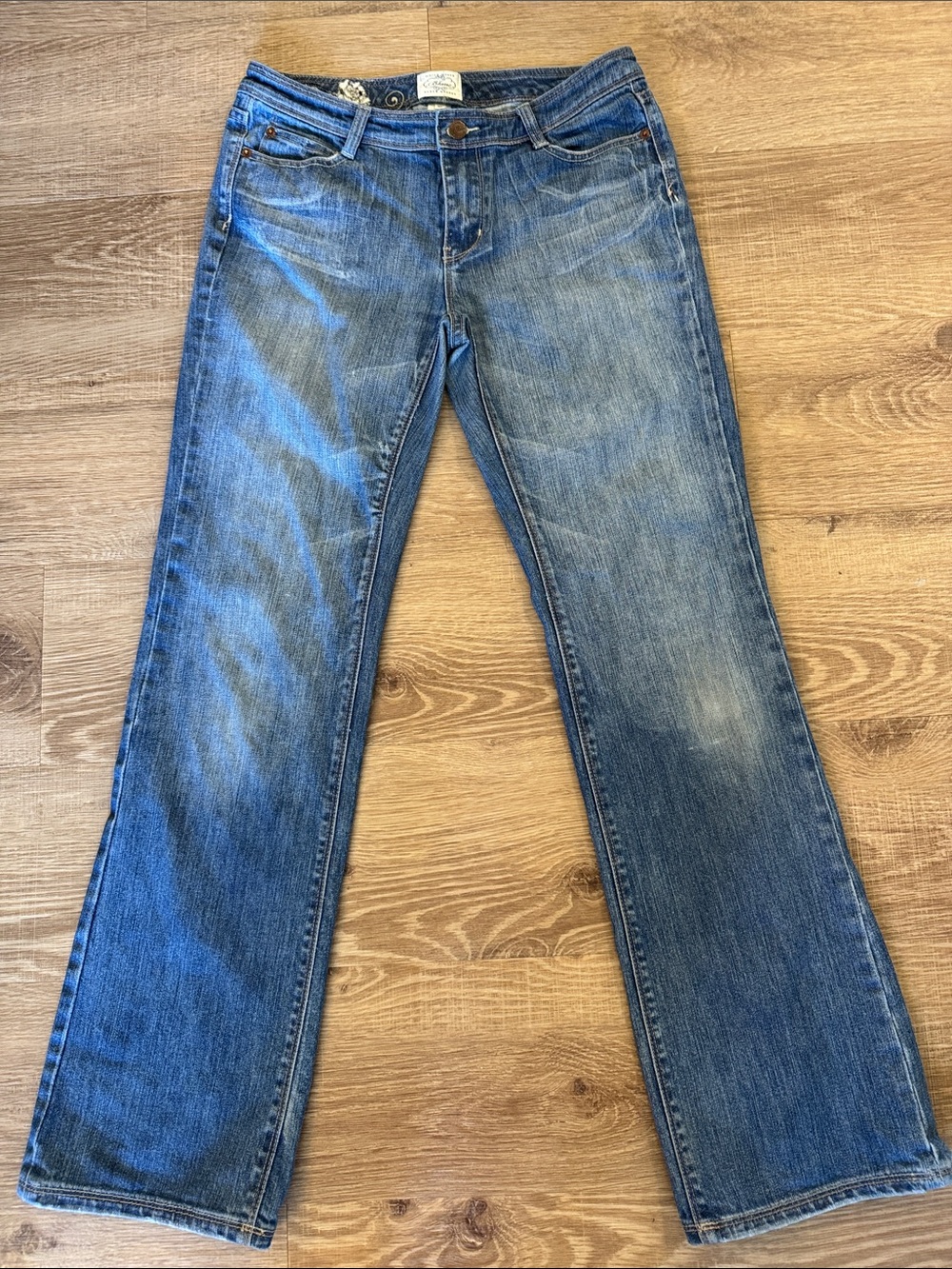White House Black Market Vintage Medium Blue Flare Wide Leg Jeans